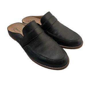 Taos | Royal Black Snake Embossed Leather Mules